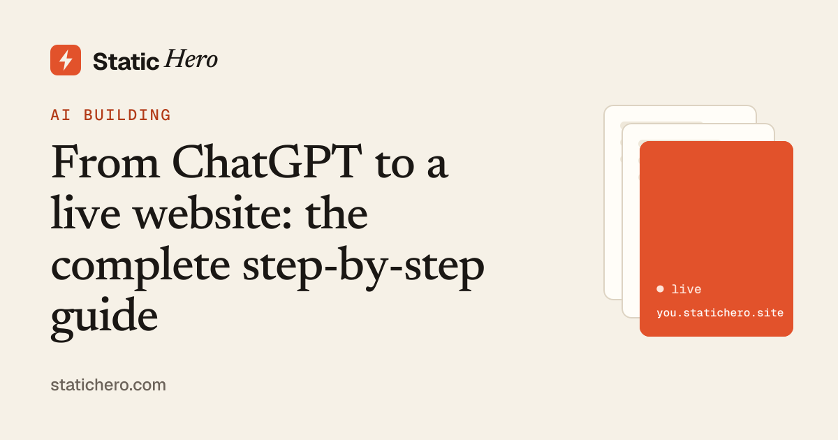 From ChatGPT to a live website: the complete step-by-step guide ...